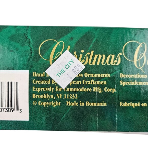 Commodore Ornaments Christmas Classics Blue White Glitter Snowflakes Vintage - Picture 12 of 12